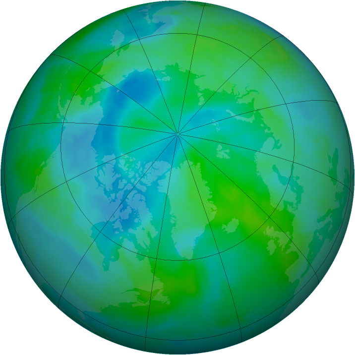 Arctic ozone map for 30 August 2012